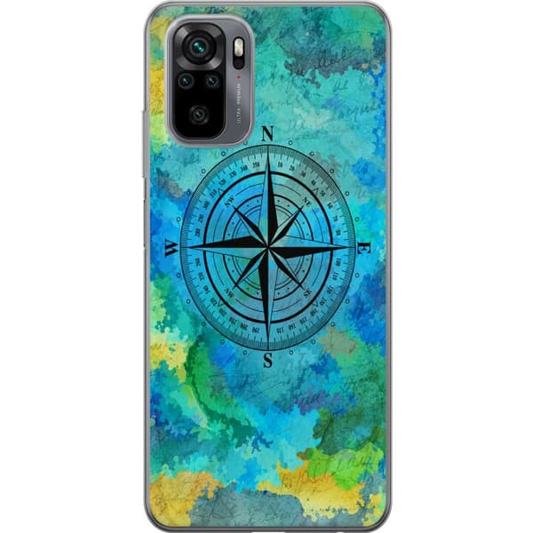 Kompatibel Mobilcover til Xiaomi Redmi Note 10S Turkis kompasrose turkis