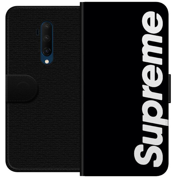 OnePlus 7T Pro Plånboksfodral Supreme Svart Vit Streetwear Design Klassisk Modeikon Trend Urban Stil Grafiskt Motiv Populär
