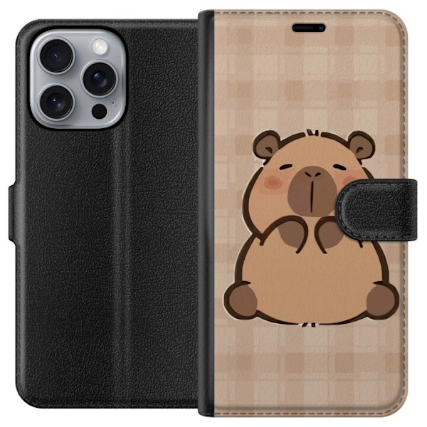 Apple iPhone 16 Pro Max Tegnebogsetui Mobilskal kawaii capybara flera figurer japansk stil