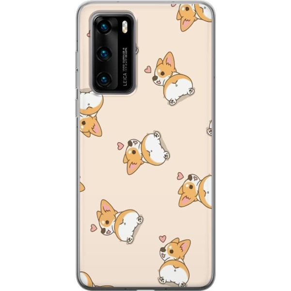 Huawei P40 Gennemsigtig cover Sød Hund