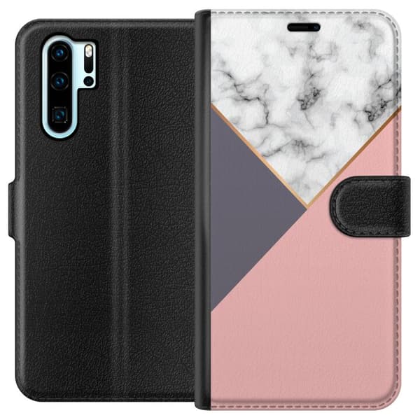 Kompatibelt Lommeboketui til Huawei P30 Pro Marmor Kutt