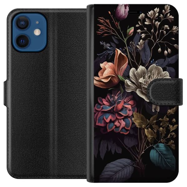 Kompatibel Tegnebogsetui til Apple iPhone 12 mini Blomster
