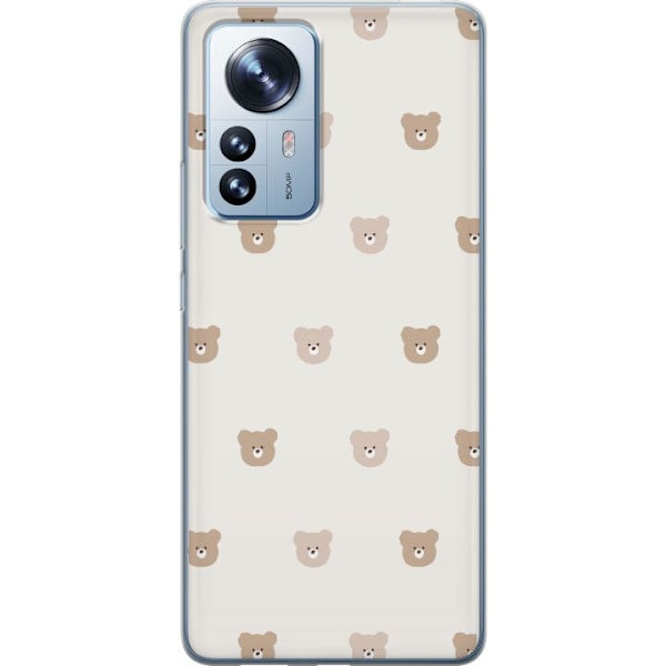 Xiaomi 12 Pro Genomskinligt Skal Teddy Background – gulliga nallar mot mjuk bakgrund