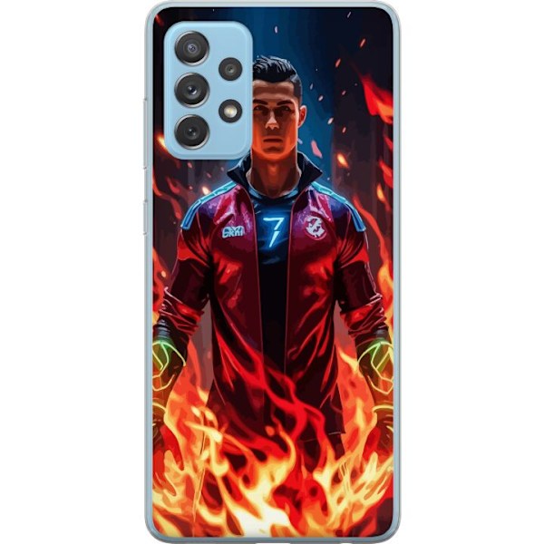 Samsung Galaxy A72 5G Gennemsigtig cover Ronaldo Inferno - fodboldhelt i flammer