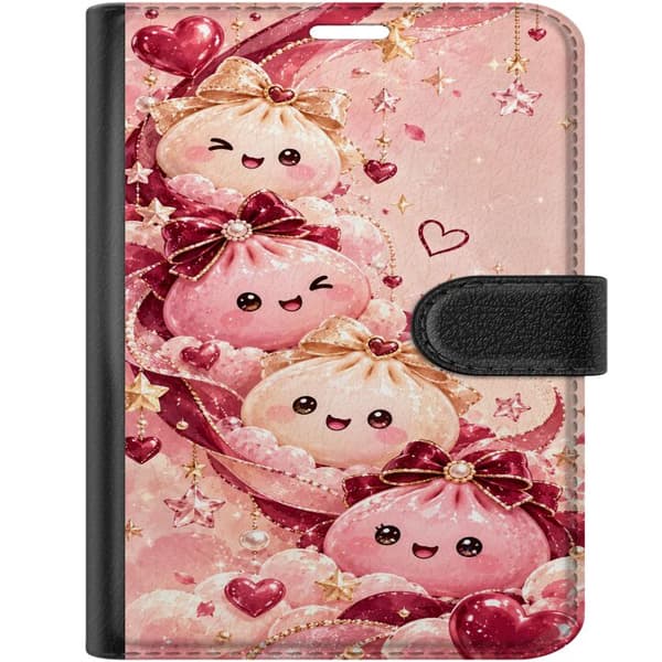 Kompatibelt Plånboksfodral till Apple iPhone Duo Hjärtevänner rosa