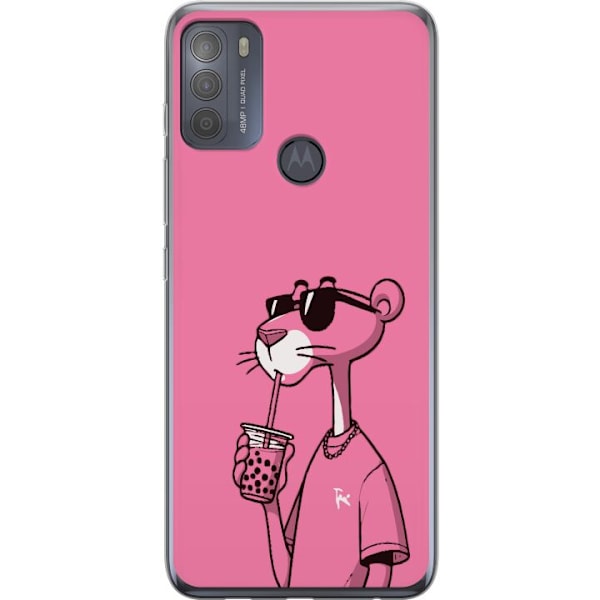 Motorola Moto G50 Läpinäkyvä kuori Pink Panteri Juoma
