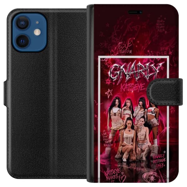 Yhteensopiva Lompakkokotelo Apple iPhone 12 mini KATSEYE vaaleanpunainen
