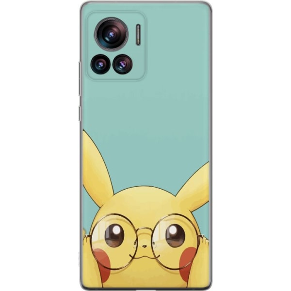 Motorola Edge 30 Ultra Genomskinligt Skal Pikachu glasögon