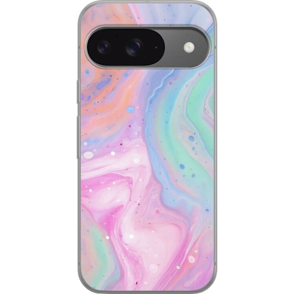 Google Pixel 9 Läpinäkyvä kuori Pastellimarmori