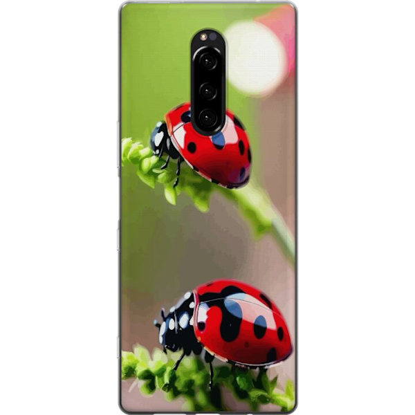 Sony Xperia 1 Läpinäkyvä kuori Leppäkerttu Hyönteinen Onni Symboli Luontoaihe Suosittu Graafinen Motiivi Koristelu Kesäkiertue