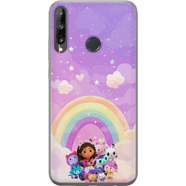 Kompatibelt Mobildeksel til Huawei P40 lite E  Gabby og kattevenner under en regnbue blant skyer lila