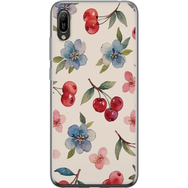 Huawei Y6 Pro (2019) Gennemsigtig cover Bær & Blomster - møn