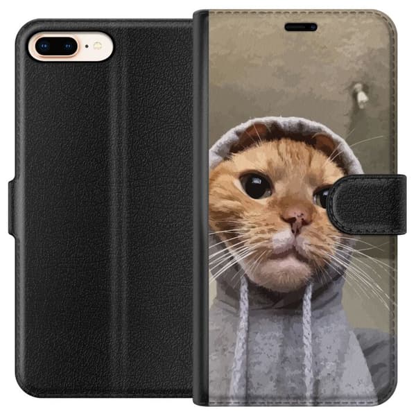 Kompatibel Tegnebogsetui til Apple iPhone 8 Plus Kat Trøje