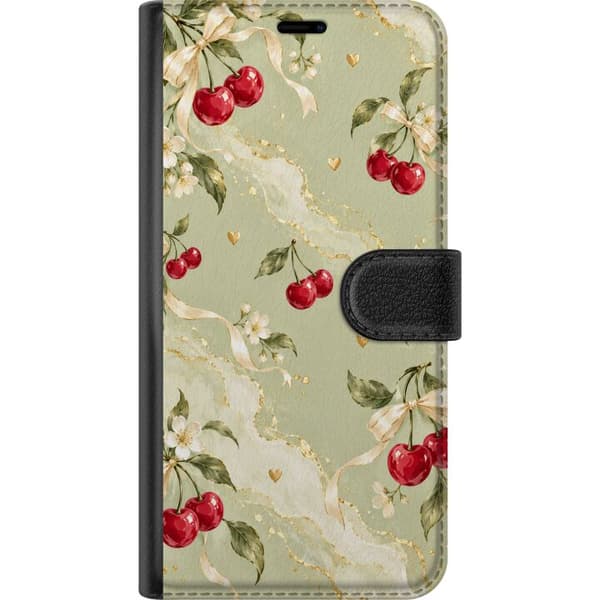 Kompatibelt Plånboksfodral till Apple iPhone 16 Pro Max Körsbärsblom grön