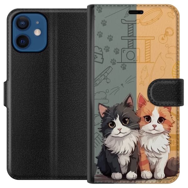 Kompatibelt Plånboksfodral till Apple iPhone 12 Katter