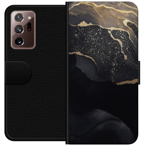 Samsung Galaxy Note20 Ultra Plånboksfodral Svart guld abstrakt