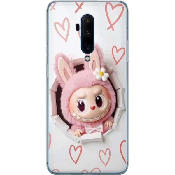OnePlus 7T Pro Läpinäkyvä kuori Labubu Sydän Taustakuva Pop Mart Rakkausteema Hahmodesign Suosittu Motiivi Keräilytaideteossarja
