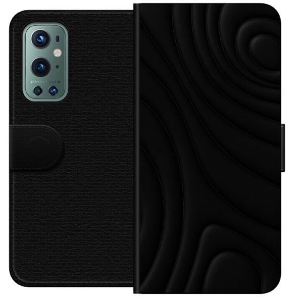 OnePlus 9 Pro Tegnebogsetui Sorte Bølger