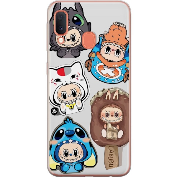 Samsung Galaxy A20e Läpinäkyvä kuori Labubu hahmokokoelma - Pop Mart Labubu The Monsters väriluulisessa muotoilussa