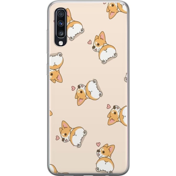 Samsung Galaxy A70 Gennemsigtig cover Sød Hund