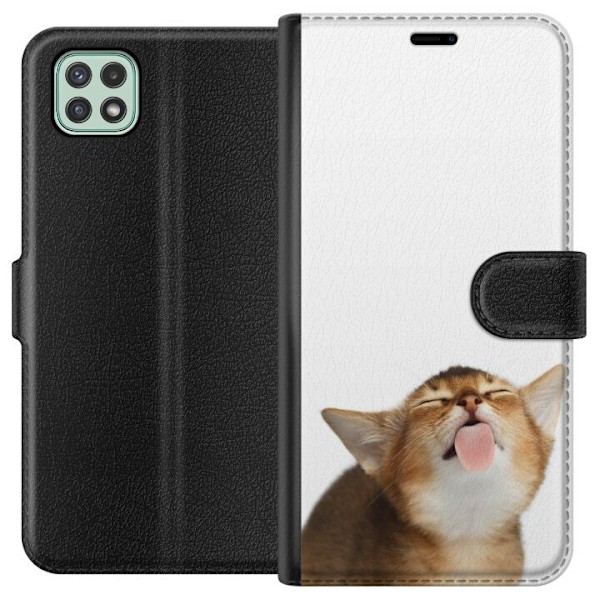 Samsung Galaxy A22 5G Plånboksfodral Cat Keeps You Clean