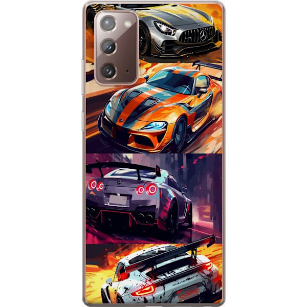 Samsung Galaxy Note20 Läpinäkyvä kuori Ralli kuume - vauhdikas teema ralliautoilla