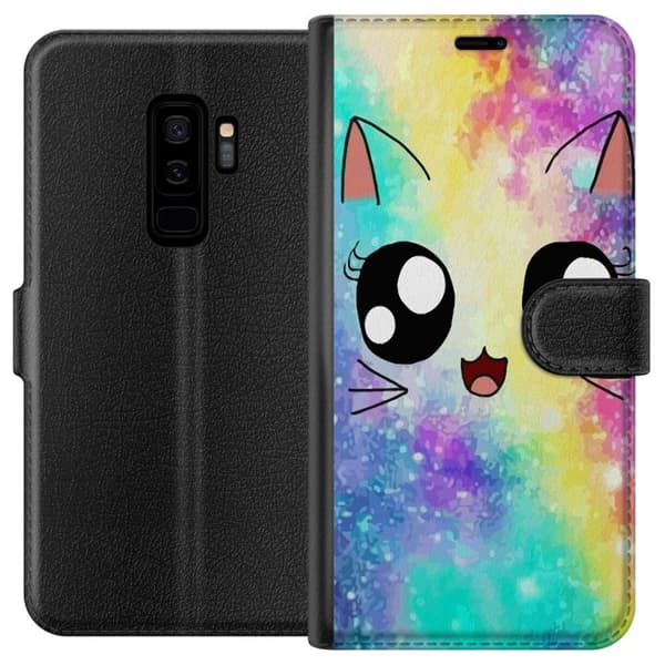 Kompatibelt Plånboksfodral till Samsung Galaxy S9+ Cute Cat Galaxy