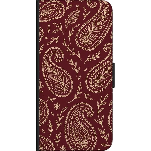 Kompatibel Tegnebogsetui til Samsung Galaxy Note20 Vinrød paisley rød