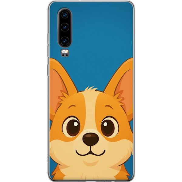 Huawei P30 Genomskinligt Skal Hello Corgi