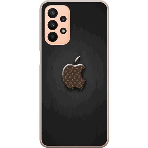 Kompatibelt Mobildeksel til Samsung Galaxy A23 Mørkt minimalistisk design med eplesymbol og luksuriøst monogrammønster