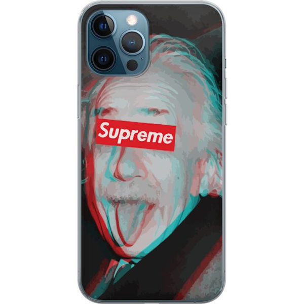 Apple iPhone 12 Pro Gennemsigtig cover Supreme Albert Einstein 3D Motiv Streetwear Design Populær Videnskab Ikonisk Grafisk Urban Kunst