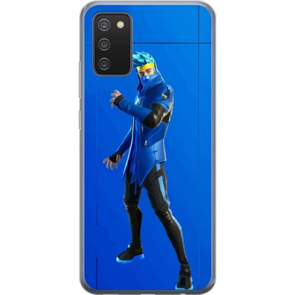 Samsung Galaxy A02s Läpinäkyvä kuori Fortnite - Ninja Blue