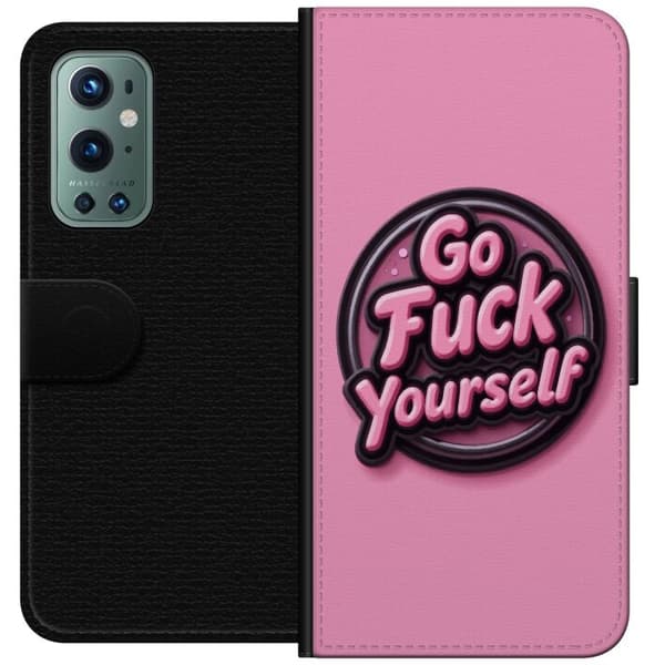 Kompatibelt Plånboksfodral till OnePlus 9 Pro Rosa 3D textposter