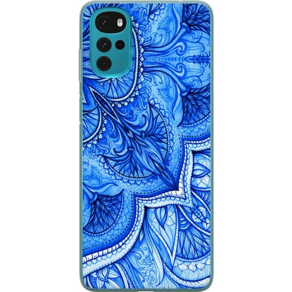 Kompatibelt Mobildeksel til Motorola Moto G22 Blå paisley blå