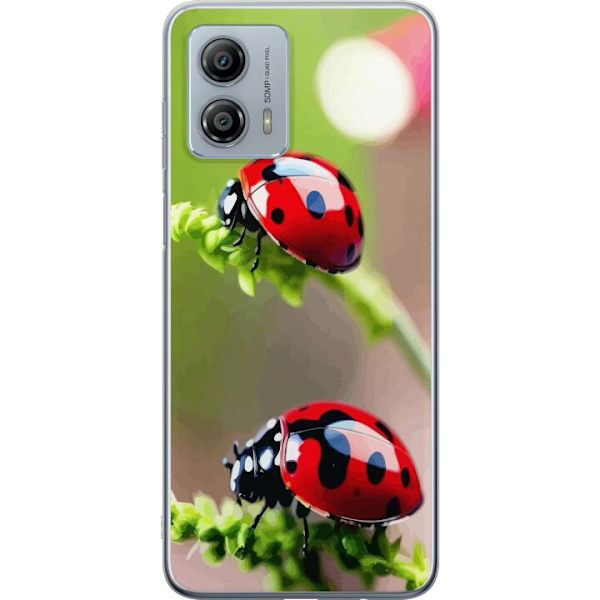 Motorola Moto G53 Läpinäkyvä kuori Leppäkerttu Hyönteinen Onni Symboli Luontoaihe Suosittu Graafinen Motiivi Koristelu Kesäkiertue