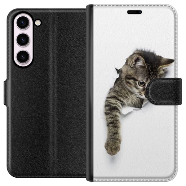 Kompatibelt Plånboksfodral till Samsung Galaxy S23+ Katt