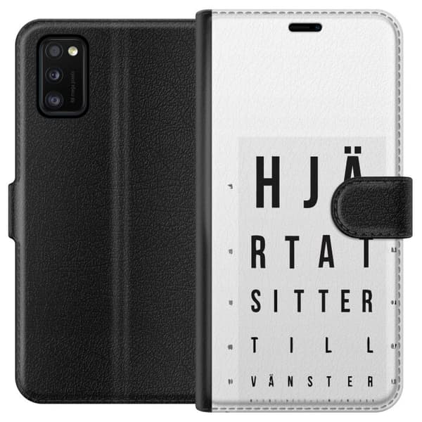 Kompatibelt Plånboksfodral till Samsung Galaxy A41 Hjärntest höger vänster vit