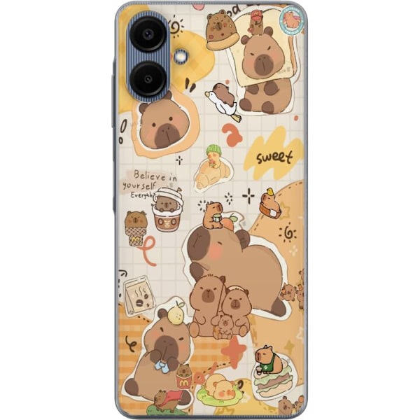 Samsung Galaxy A06 Genomskinligt Skal Kawaii capybara mobilskal med gulliga djurmotiv