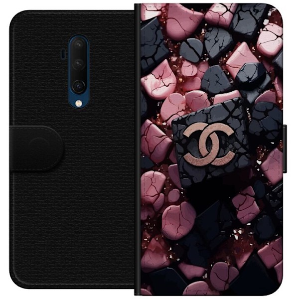 OnePlus 7T Pro Lompakkokotelo Chanel Musta ja Pinkki