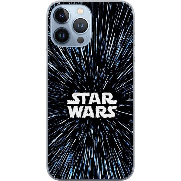Kompatibel Mobilcover til Apple iPhone 13 Pro Max Star Wars-logo med hyperspace-stjerner i ikonisk sci-fi-design sort