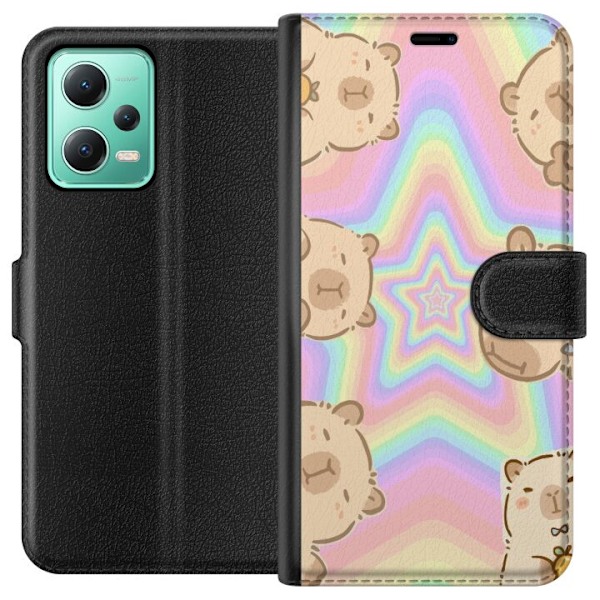 Xiaomi Redmi Note 12 Lompakkokotelo Kawaii Capybara Galaxy Söpö Anime Eläin Avaruusteema Kawaii Trendi Lahja TikTok-suunnittelu