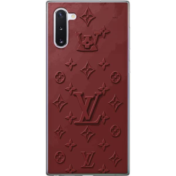 Kompatibelt Mobildeksel til Samsung Galaxy Note10 Luksuriøst Louis Vuitton-inspirert monogram i mørkerøde toner rød