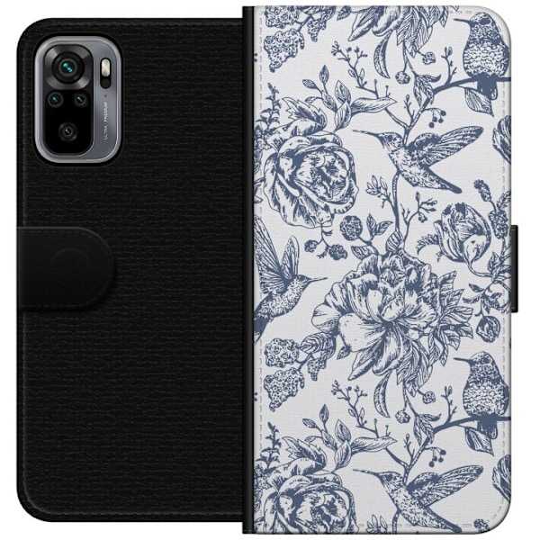 Xiaomi Redmi Note 10S Plånboksfodral Blomster & Fåglar – r