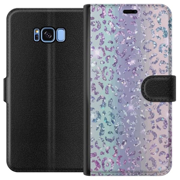 Kompatibelt Plånboksfodral till Samsung Galaxy S8 Glitter Leopard