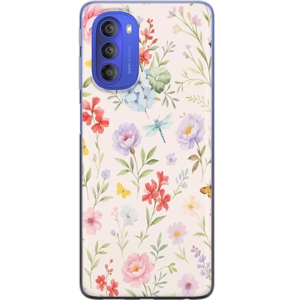 Motorola Moto G51 5G Gennemsigtig cover Blomster