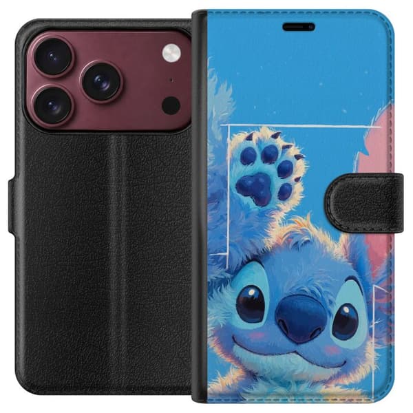 Kompatibel Tegnebogsetui til Apple iPhone 18 Pro Max Sød, lodden blå figur med store øjne og løftet pote blå