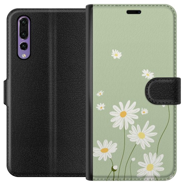 Huawei P20 Pro Lompakkokotelo Papukaijanpaparit - kukallinen kuviointi ruotsalaiseen kesätyyliin