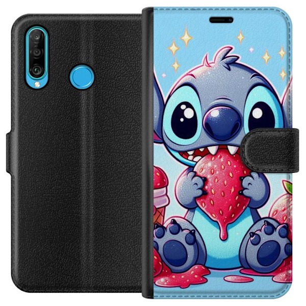Huawei P30 lite Tegnebogsetui Strawberry Stitch