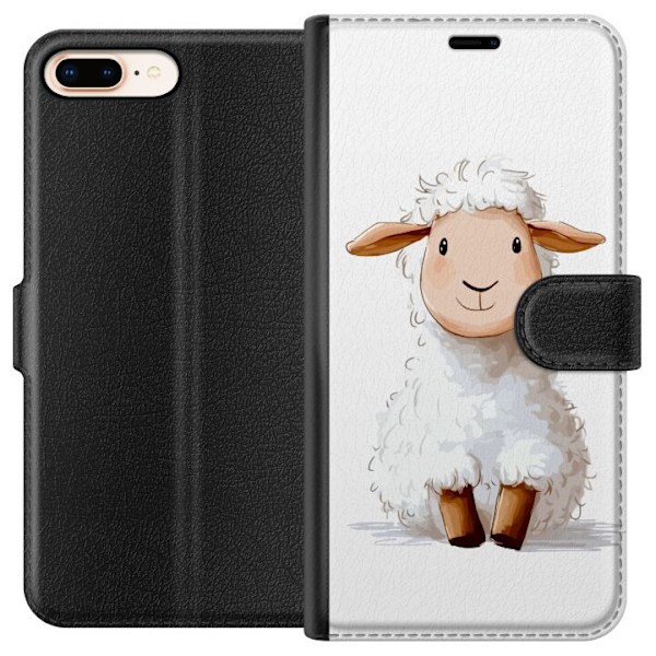 Apple iPhone 7 Plus Plånboksfodral Sött Lamm – tecknad stil för barn & babyprodukter