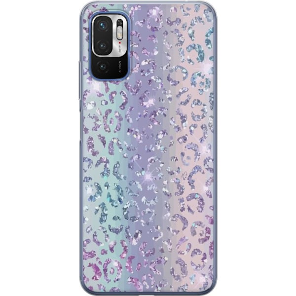 Xiaomi Redmi Note 10 5G Läpinäkyvä kuori Glitter Leopard